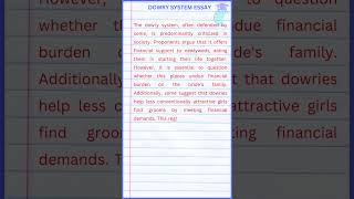 Dowry System Essay in English