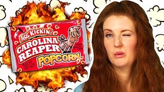 Irish People Try Weird American Popcorn (Carolina Reaper)