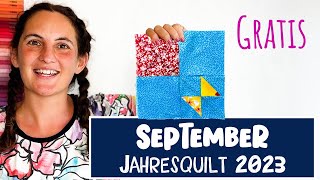 September Quadrat Nähen Für Funkelfaden Jahresquilt 2023 - Gratis Patchworkdecke Nähen Für Anfänger