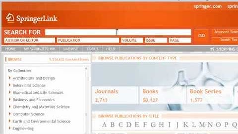 SpringerLink Basics -- Access and Navigation