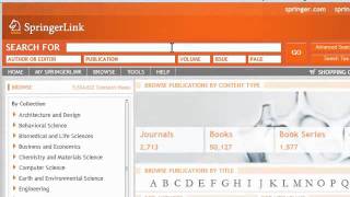 SpringerLink Basics -- Access and Navigation screenshot 2