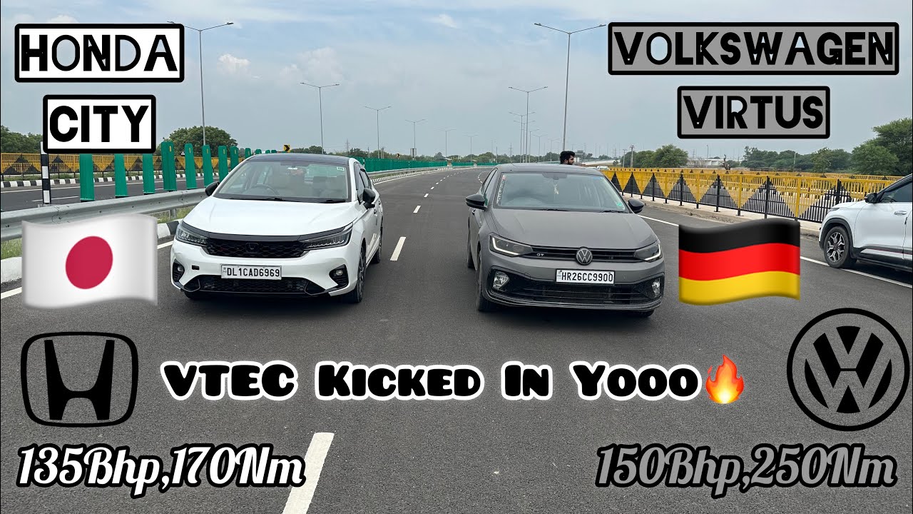 Honda City 🇯🇵 Vs Volkswagen Virtus GT 🇩🇪 [Drag Race] VTEC Kicked In Yoo