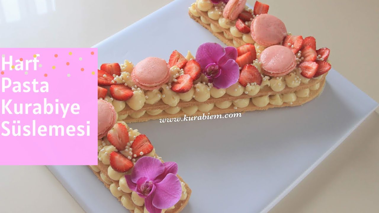 Harf Kurabiye Pasta Süslemesi (Letter Cookie Cake) YouTube