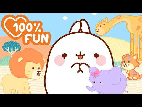 Molang Meets Adorable Wild Animals! 🐘💛 Cute animals Compilation