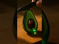 ✨ Extreme Macro ASMR | Glass Avocado with Crystal-Cut Seed &amp; Knife Reflection