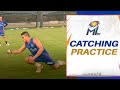 Catching practice with arjun jaydev  bumrah  mumbai indians