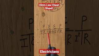 Ohm's Law Cheat Sheet - Electricians