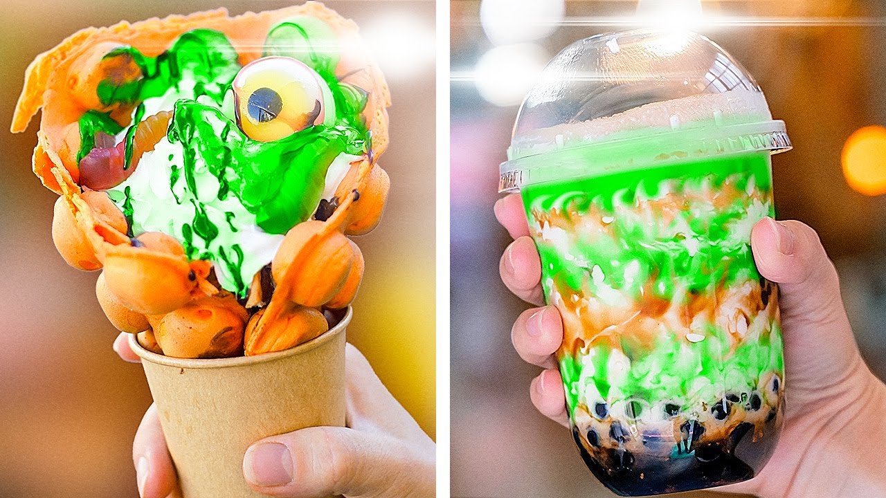 26 Best Street Food Recipes || bubble tea, ice cream, waffles, donuts, grill