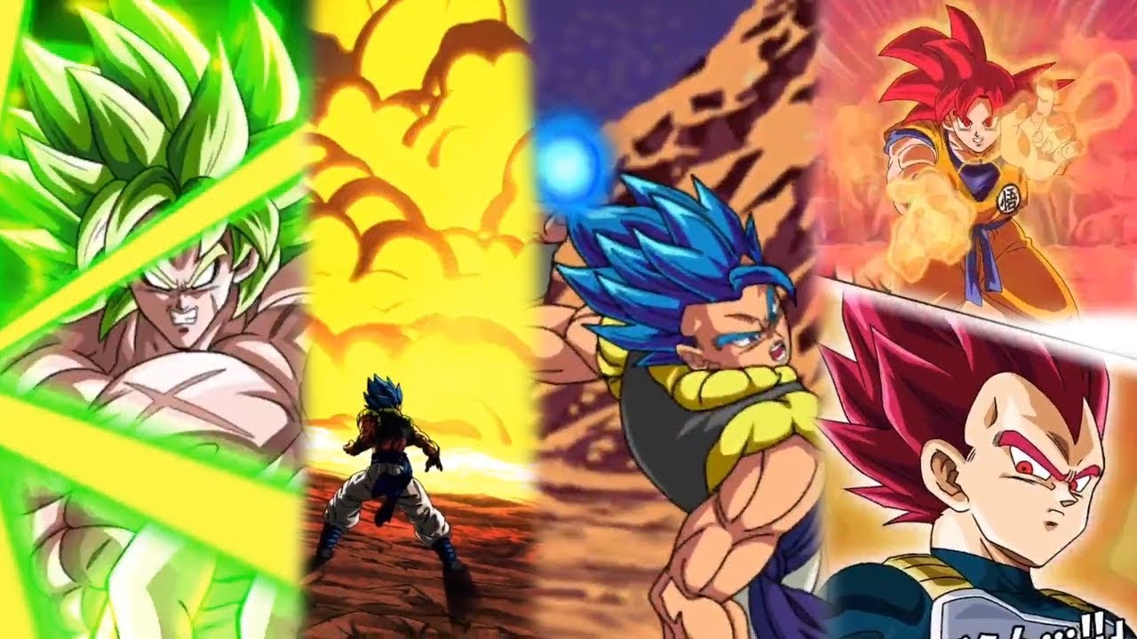 Dokkan Battle Gogeta Blue & Full Power Broly Super Attack Animations ...
