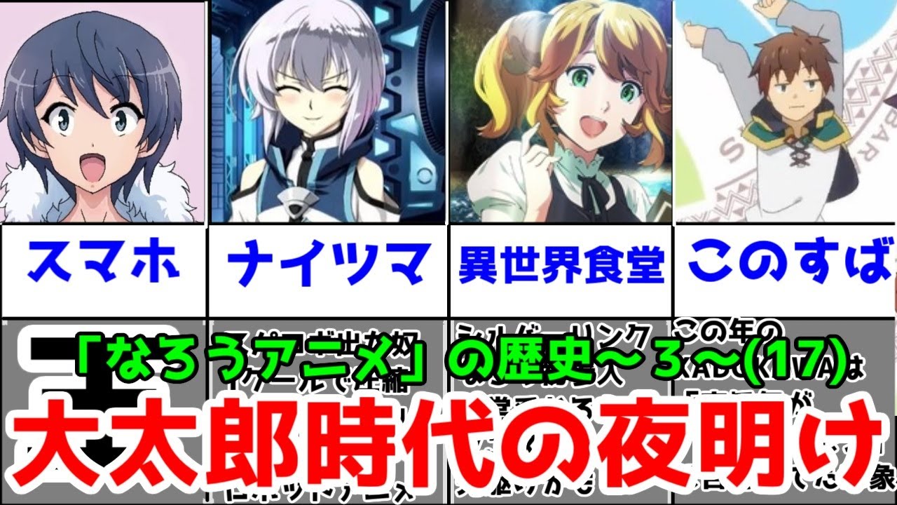 ゆっくり解説 なろうアニメの歴史その3 ナイツマ 異世界食堂 そしてスマートフォン 17 Youtube
