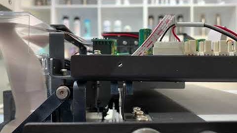 The encoder strip should be inside and go through the encoder strip sensor.