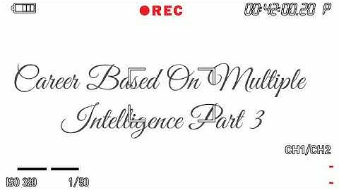 Career based on multiple intelligence part 3