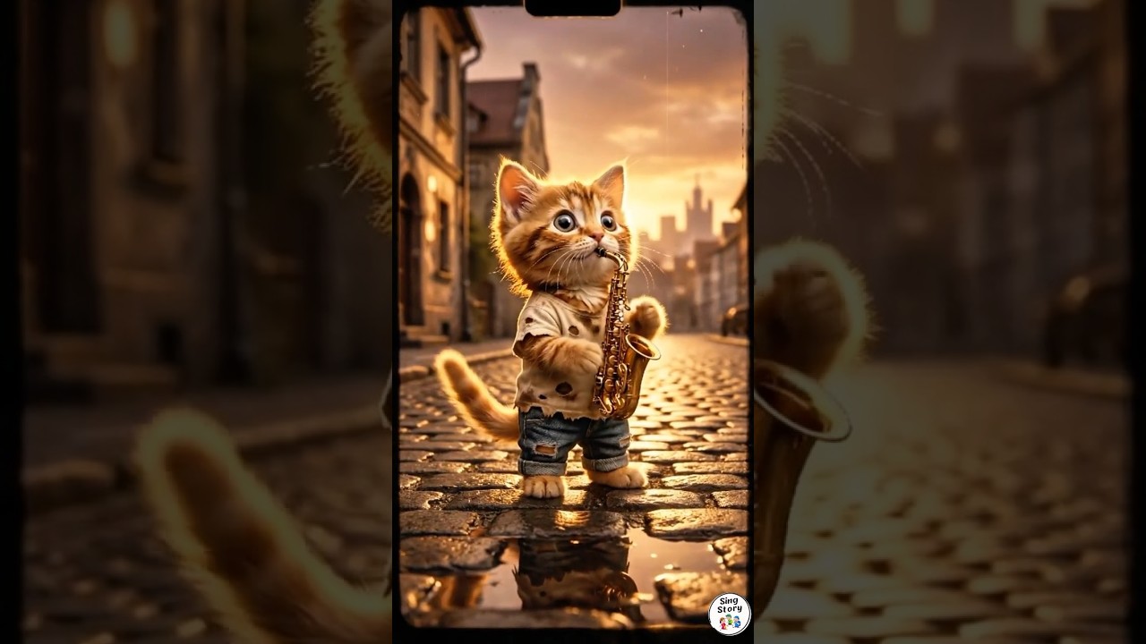 Poor Kitten’s Dream of Playing Saxophone Shocks Everyone 