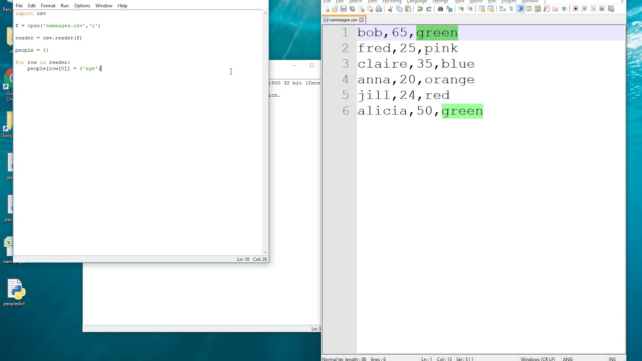 Reading A CSV File Into A Python Dictionary YouTube