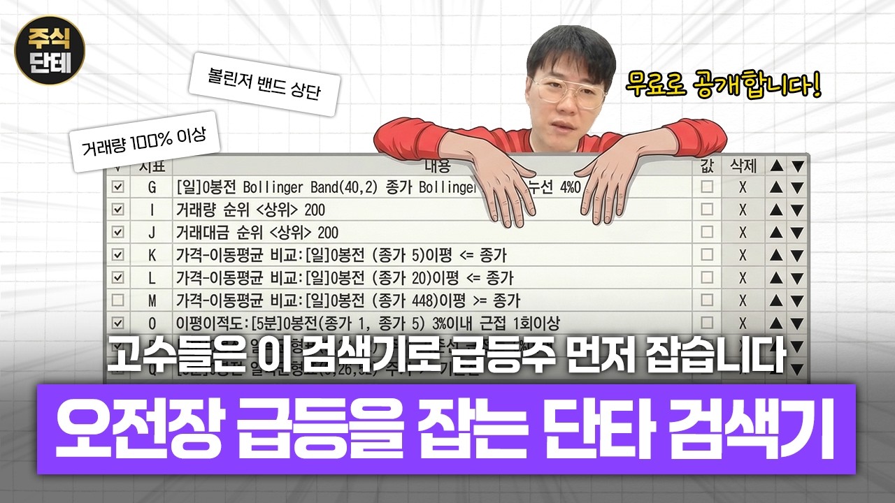 레전드 급등주 단타 검색기 공개 완전 무료입니다