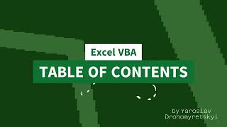 AUTOMATIC Table of Contents #excel #vba