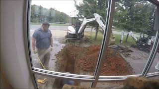 Time Lapse - sewer line replacement from under slab to street. 16 hour work day