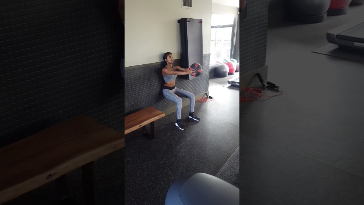 Wall Sits & Chest Press - YouTube