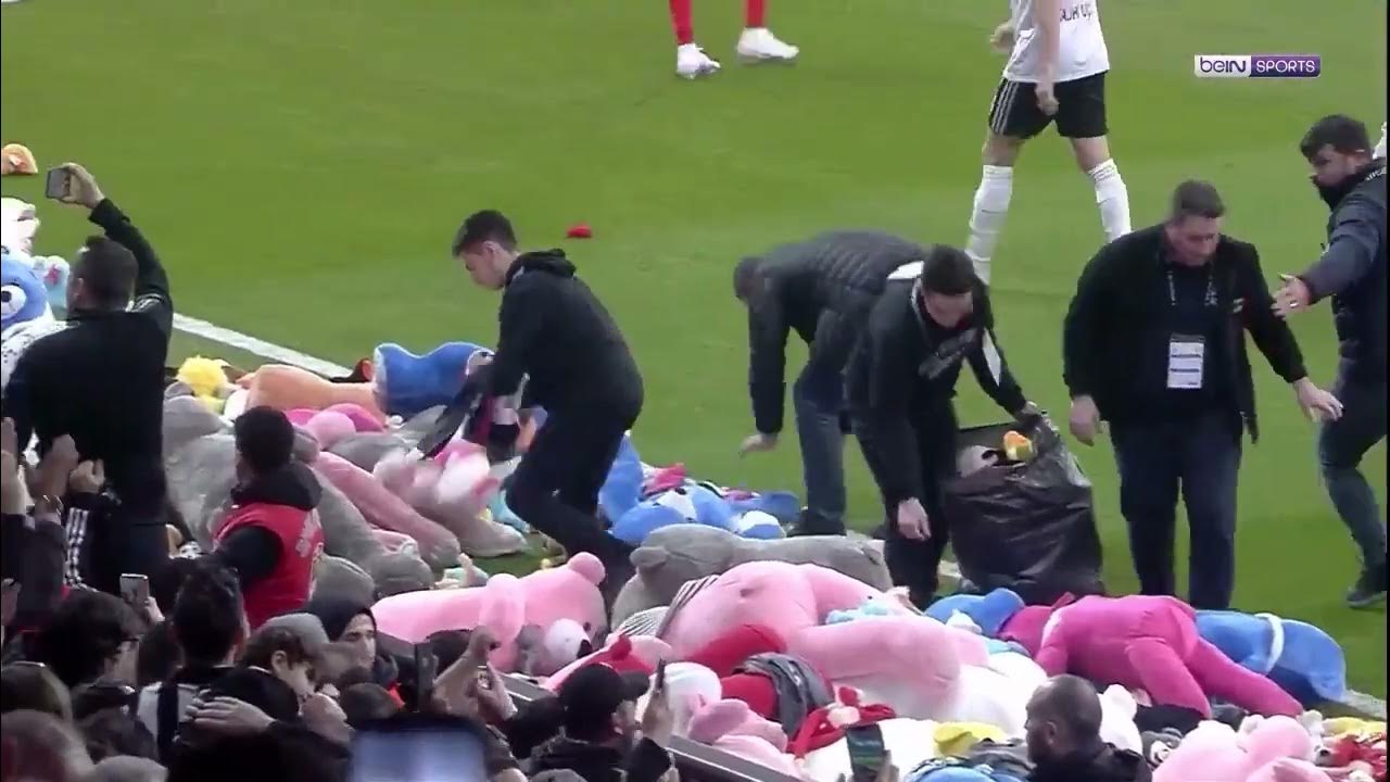 Besiktas vs Antalyaspor delayed as fans throw thousands of toys on