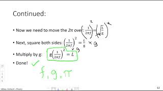 AP Physics 1 Lecture: Derivations