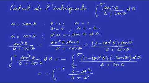 Intégration par changement de variable Exercice 2   http://www.mathsprofessor.com