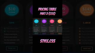 Pricing Table Part 2 (CSS)#shorts #shortsvideos #viral #viralvideo #html #css #javascript