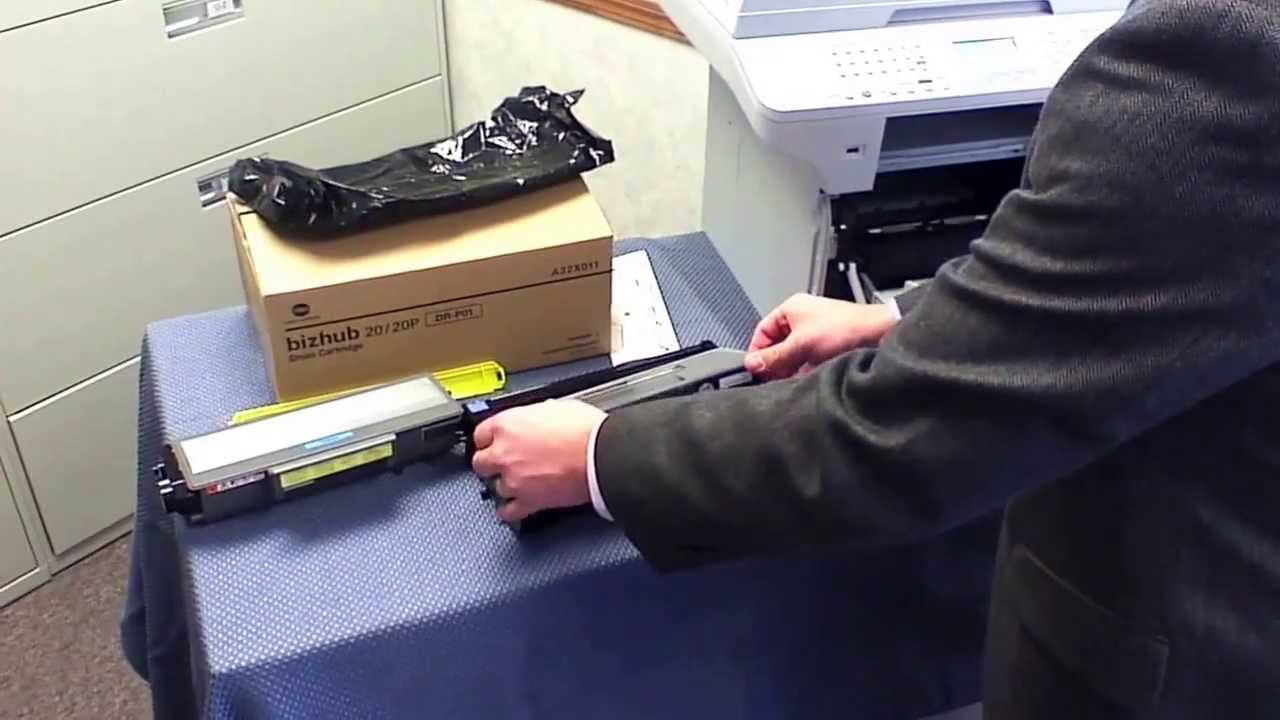 Changing Toner Drum On Konica Minolta Bizhub 20 Youtube