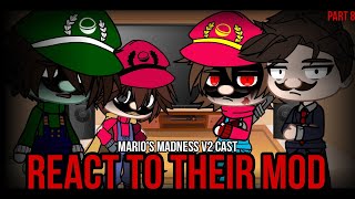 Mario's Madness V2 cast REACT to their mod | 8/? | FNF