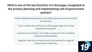 Philippine Politics and Governance Decentralization and Local Governance Quiz
