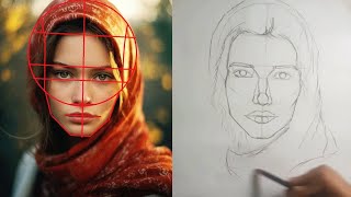 How to draw human faces  Loomis method  portrait drawing  charcoal art  Aleeza Atif.