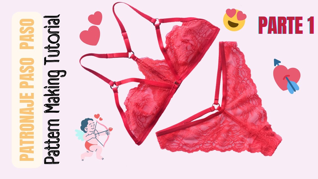 PATRONAJE DE ROPA INTERIOR FEMENINA 🧵✂️ (Parte 1) Especial San Valentín 💘