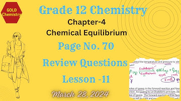 Grade12 Chemistry New Course Chapter-4 page No 70 Review Questions