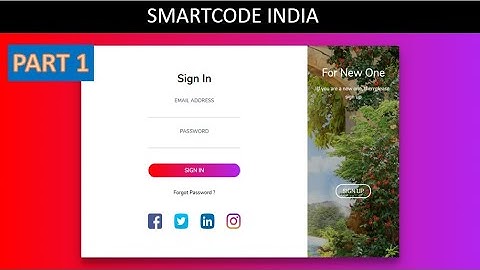 Animated Login Form Using HTML, CSS And JavaScript || Part 1 || Smartcode India