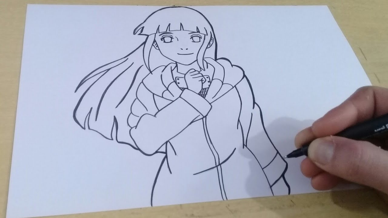 Como desenhar a HINATA HYUGA (Naruto Shippuden) passo a passo