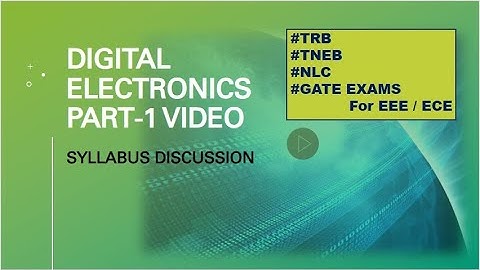 STRATEGY & SYLLABUS || DIGITAL ELECTRONICS - 1 || TNEB | TRB | GATE | EEE | ECE | IN TAMIL