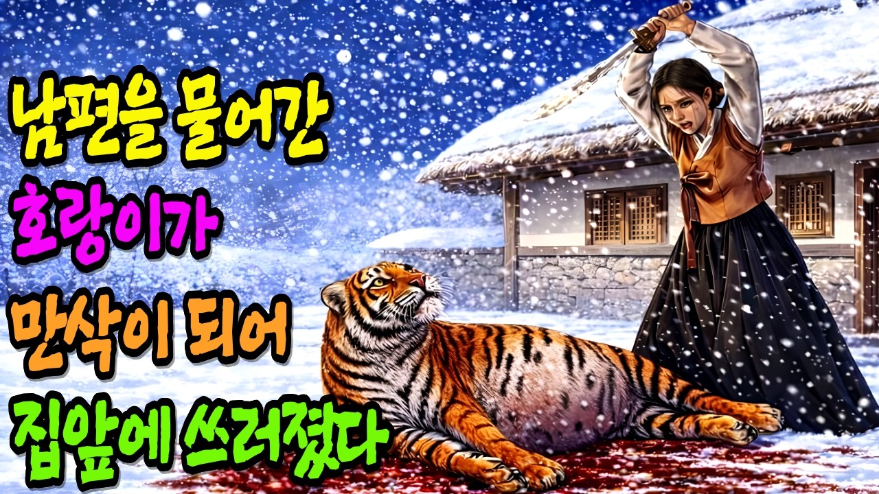 남편 잡아간 호랑이가 만삭이 되어 나타났다, 칼을 들었는데 배가 움직였다  | 야담 옛날이야기 오디오북 수면동화 전설 민담