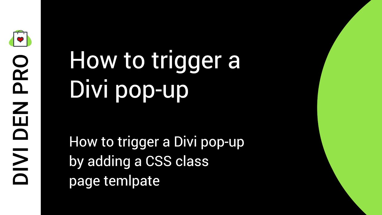 How to trigger a Divi pop-up by adding a CSS class - Divi Den Pro - YouTube