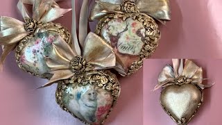 Винтажные сердечки своими руками. Handmade vintage hearts.