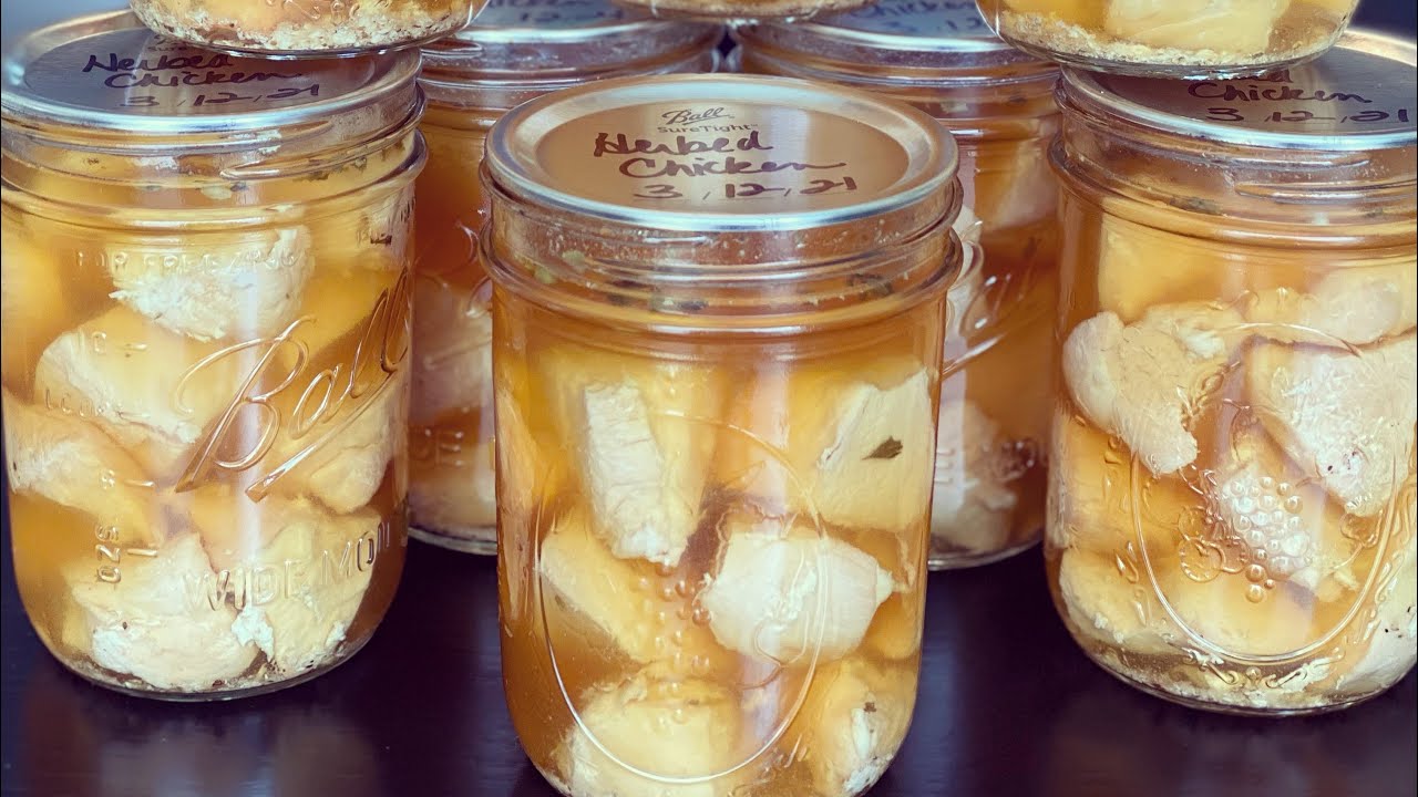 Консервирование «красивой» курицы с травами ~ Домашнее консервирование курицы ~ Консервирование п...