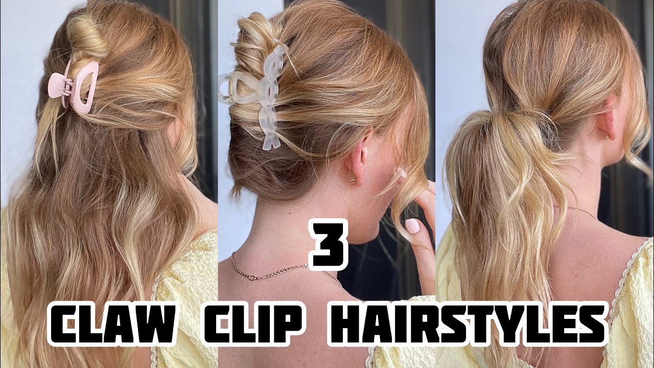 Claw clip | Clip hairstyles, Effortless hairstyles, Bride hair clips