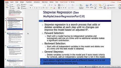 Stepwise Linear Regression in R