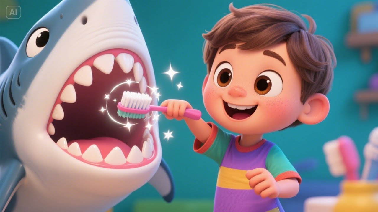 Brush Your Teeth with Sparkle Shark | Fun Dental Hygiene Song for Kids ...
