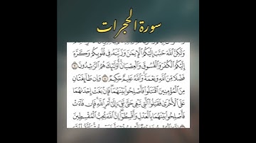 سورة الحجرات آيه (٨-٩) صوت الشيخ ياسر الدوسري تلاوات خاشعه