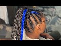 Thigh Length Stitch Braid Ponytail on Chynna with a Pop of Color