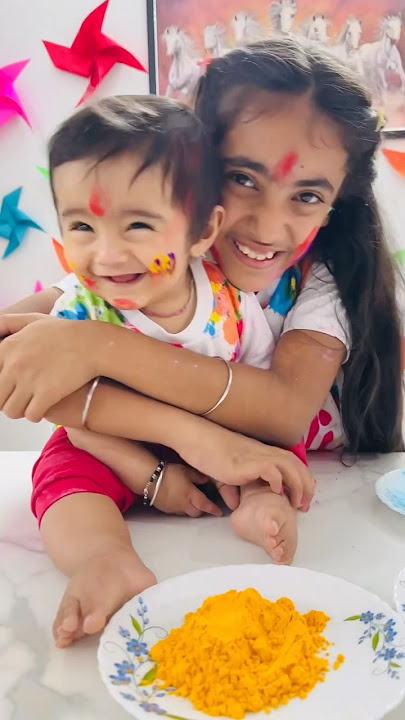 Bhai-Behan ne First Holi pe Khub Masti Ki🧿🌈 #shorts #samayranarula #siblings #youtubeshorts
