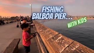 EPIC Pier Fishing with Kids  Balboa Pier California