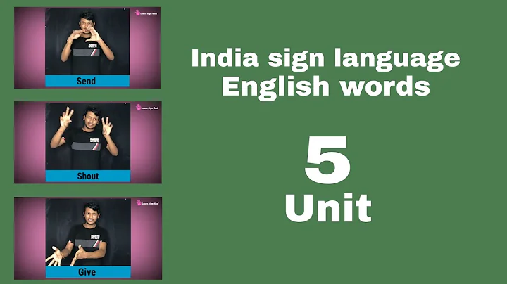 English words unit - 5 isl India sign language.