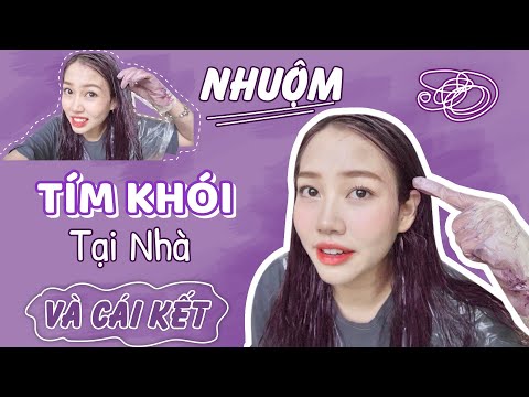 Nhuộm tóc TÍM KHÓI tại nhà và CÁI KẾT!!!? | Patee Makeup