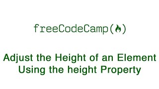 Adjust the Height of an Element Using the height Property