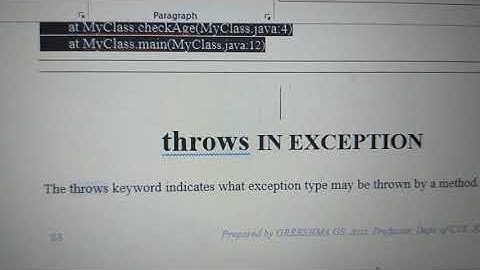 throw, throws and finally keywords in Exception #java Lecture 30